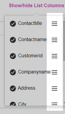 List Columns Drag
